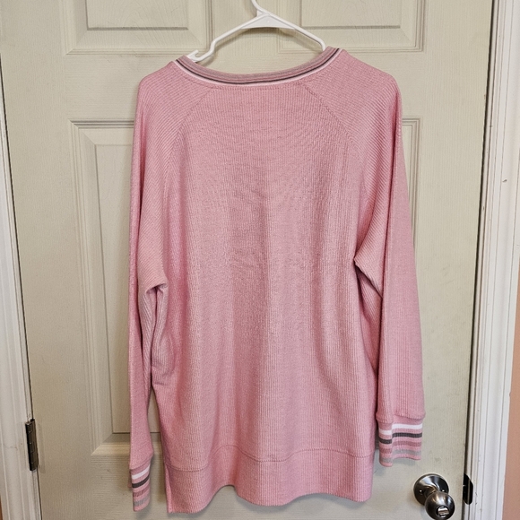 Jadelynn Brooke Going Places Millennial Pink Corded Sweetshirt Embroidered - Picture 7 of 7